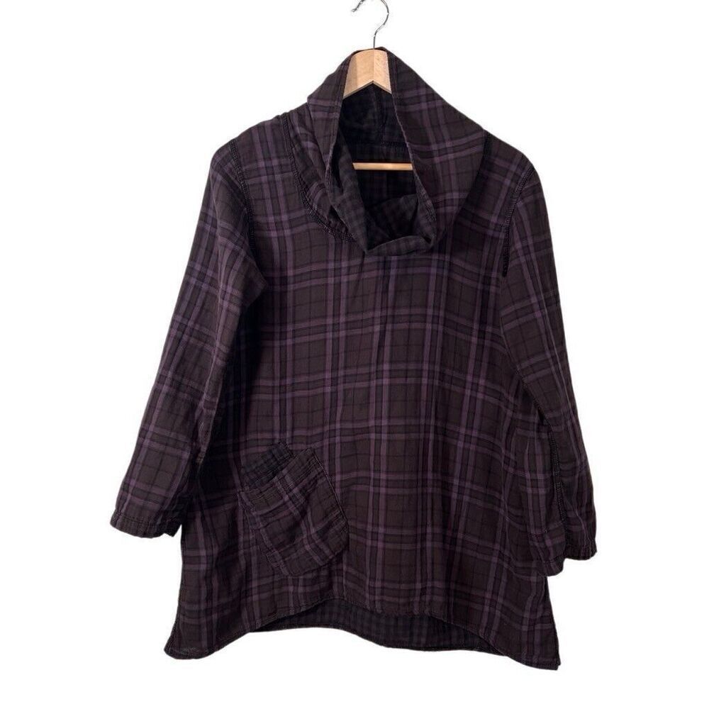 Iridium Womens Tunic Top Size Medium Gauzy Cotton Reversible Boho Lagenlook